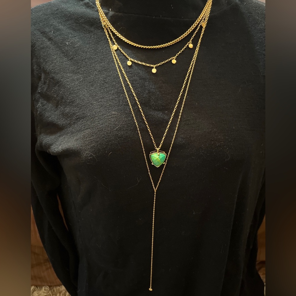 Jules Smith Gold Plated Multi-Chain Layered Necklace NWOT